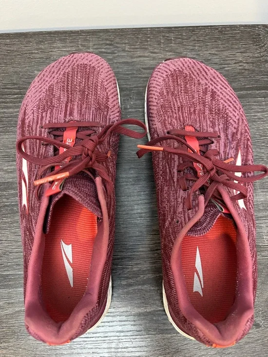 Altra Maroon Knit Running Sneakers with Orange Inner - Picture 2 of 6